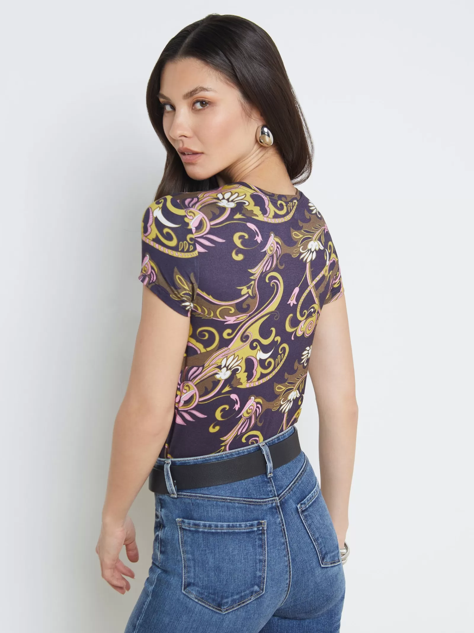 L'AGENCE Ressi Fitted Tee< Resort Collection | Print Edition