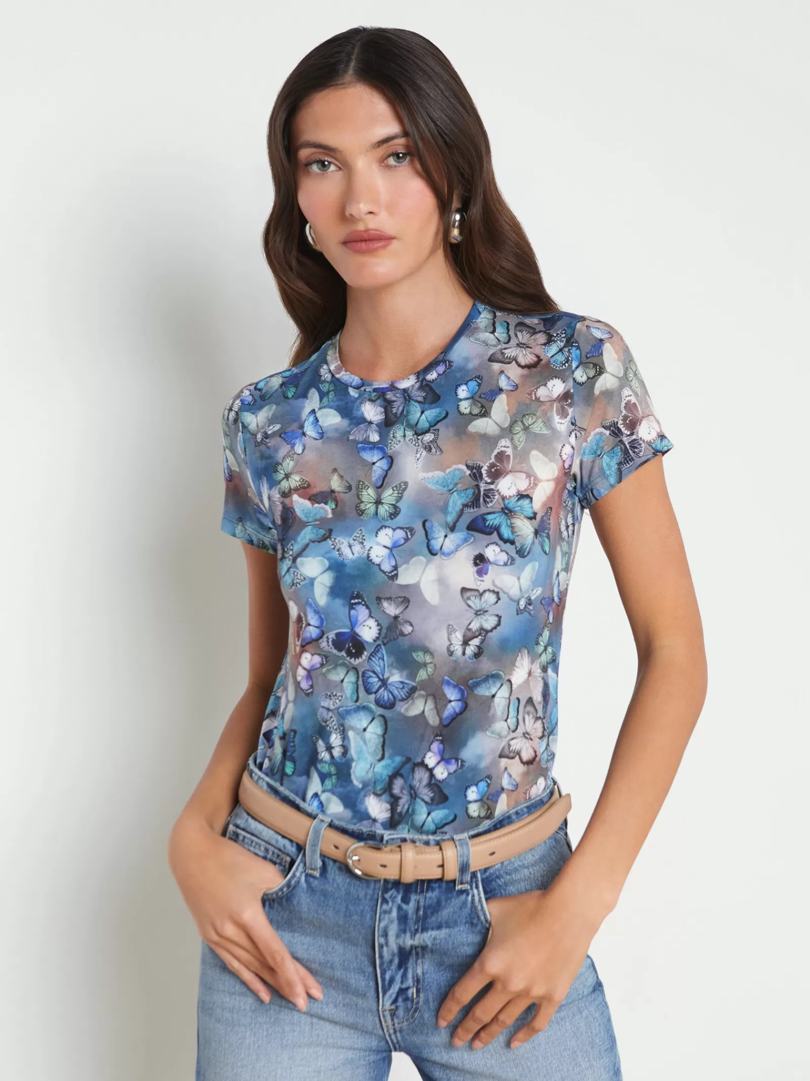 L'AGENCE Ressi Fitted Tee< Print Edition | Spring Collection