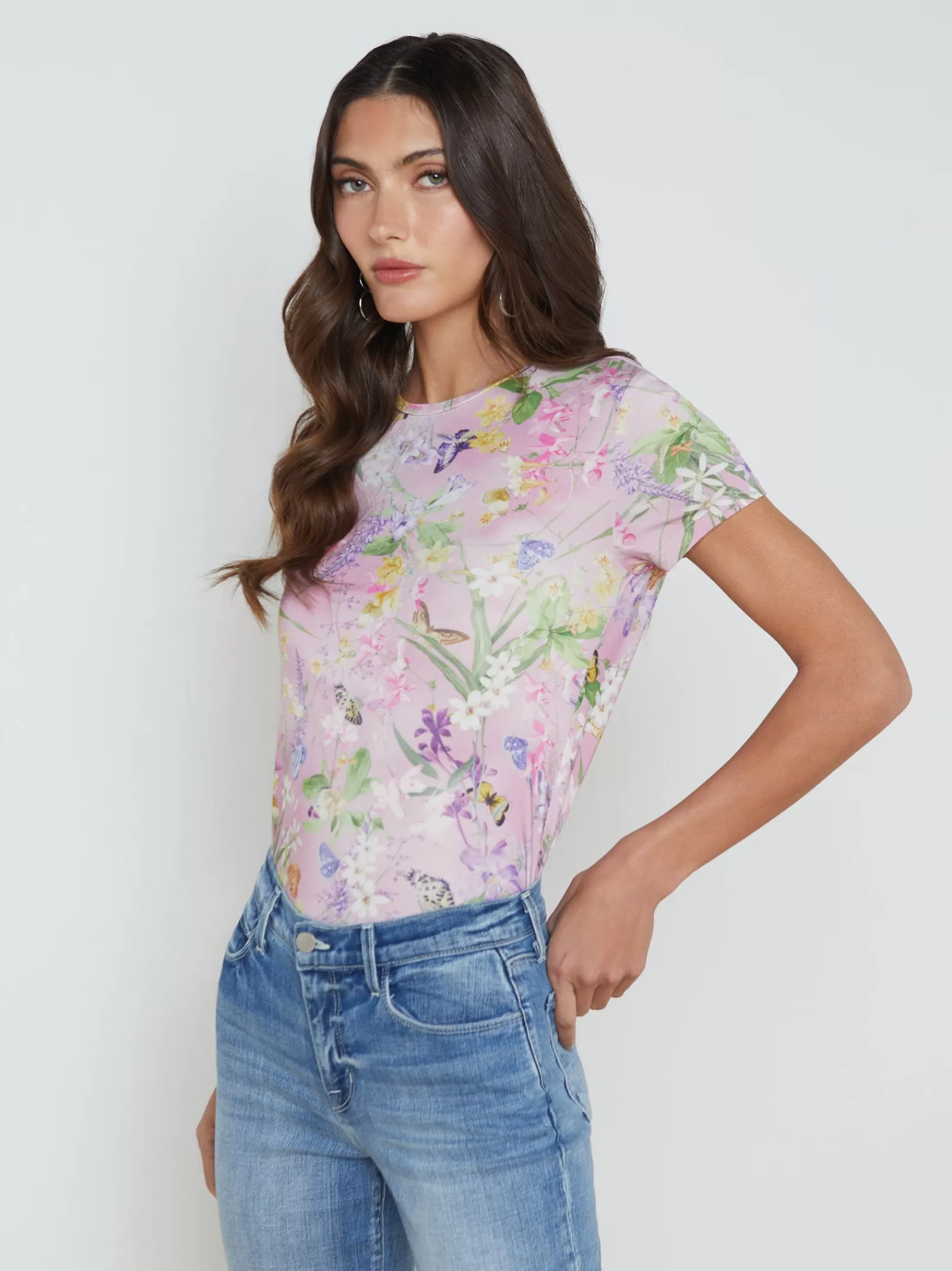 L'AGENCE Ressi Fitted Tee< Print Edition | Spring Collection