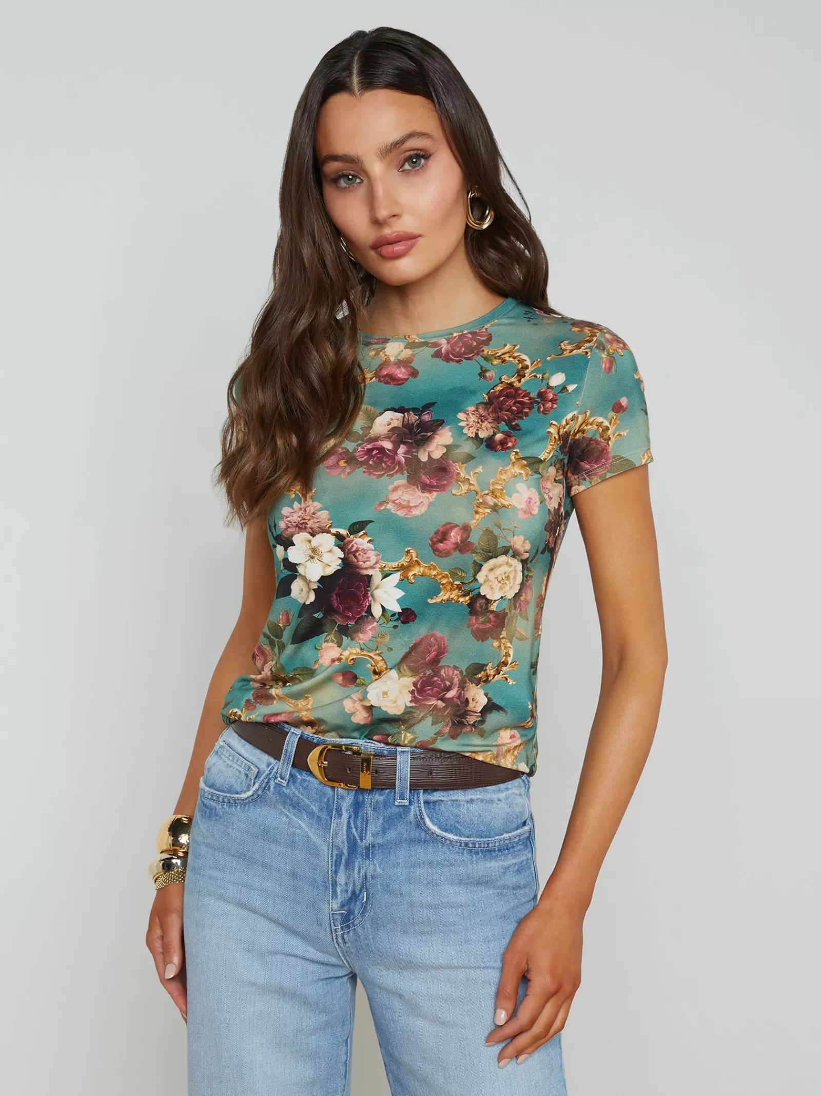 L'AGENCE Ressi Fitted Tee< Print Edition | Spring Collection