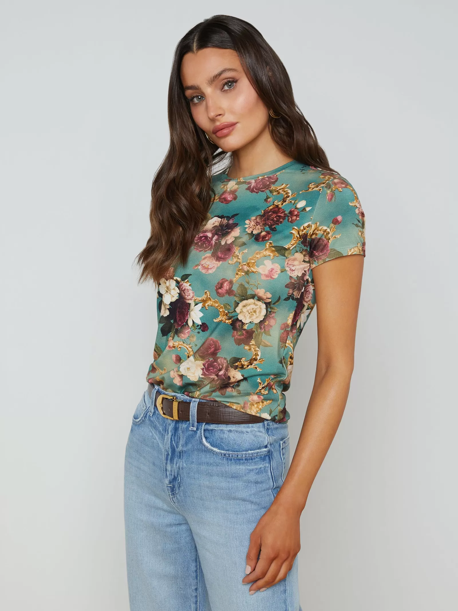 L'AGENCE Ressi Fitted Tee< Print Edition | Spring Collection