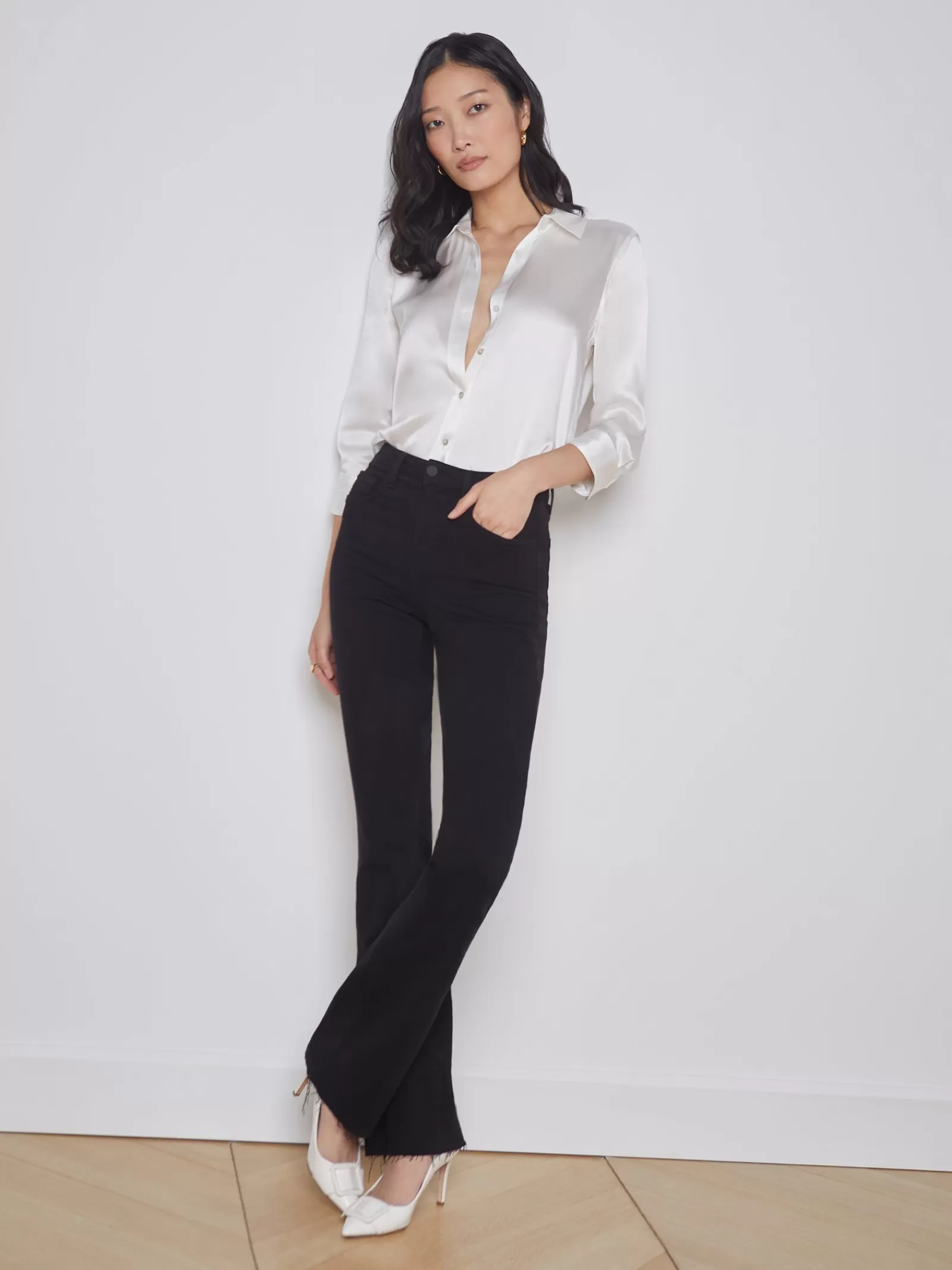 L'AGENCE Ruth Straight-Leg Jean< All Things Black | Straight