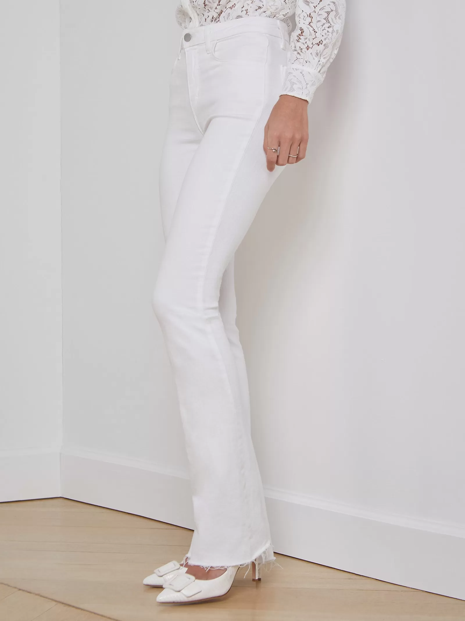 L'AGENCE Ruth Straight-Leg Jean< Nouveau Whites | Straight