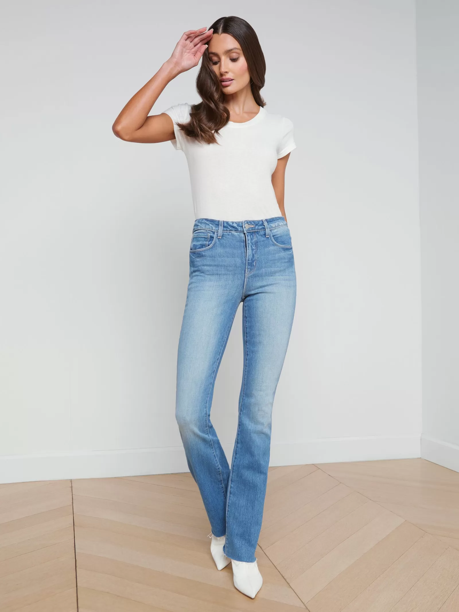 L'AGENCE Ruth Straight-Leg Jean< Straight | Aged Denim