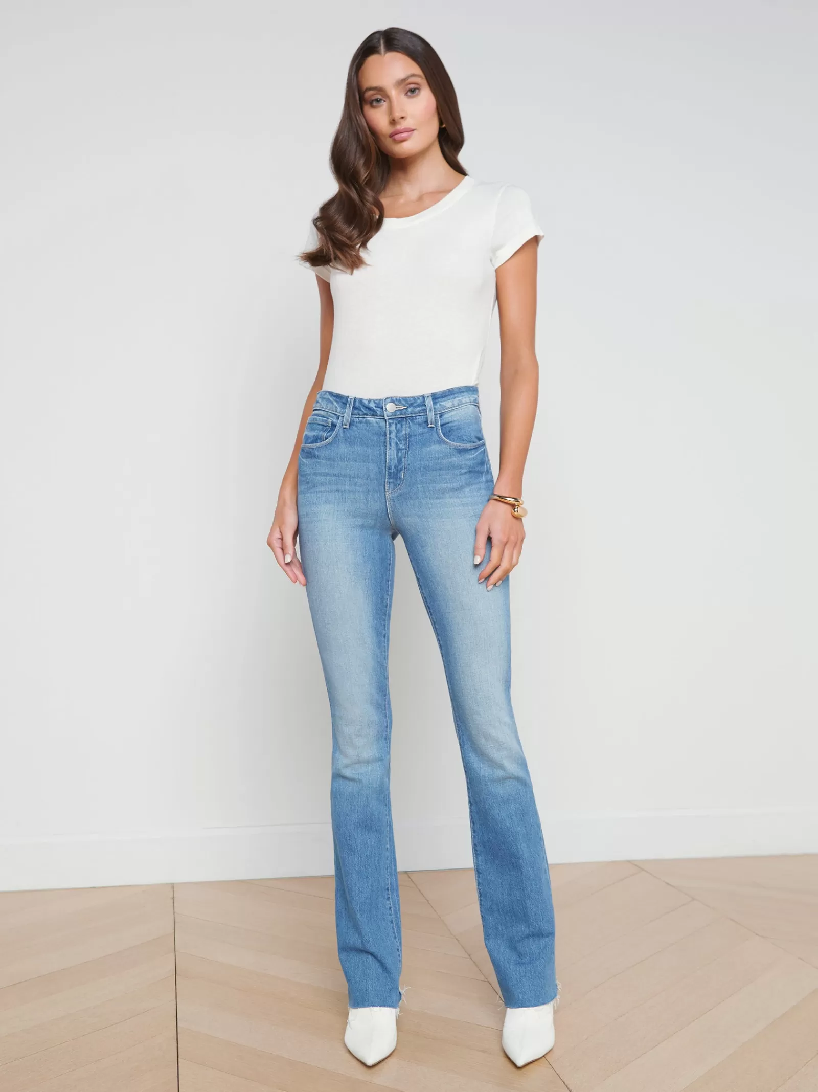 L'AGENCE Ruth Straight-Leg Jean< Straight | Aged Denim