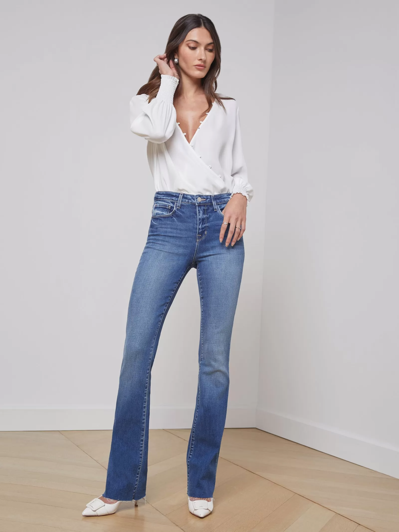 L'AGENCE Ruth Straight-Leg Jean< Straight | Aged Denim