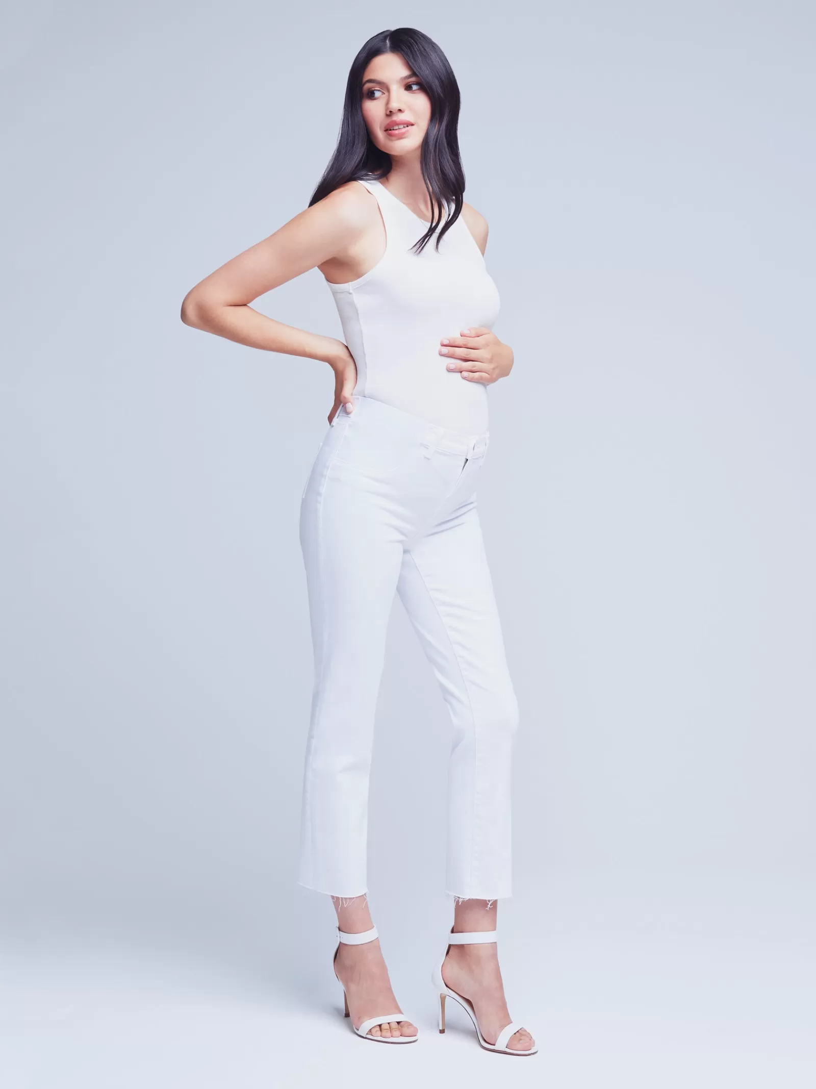 L'AGENCE Sada Maternity Jean< Nouveau Whites | Online Exclusives