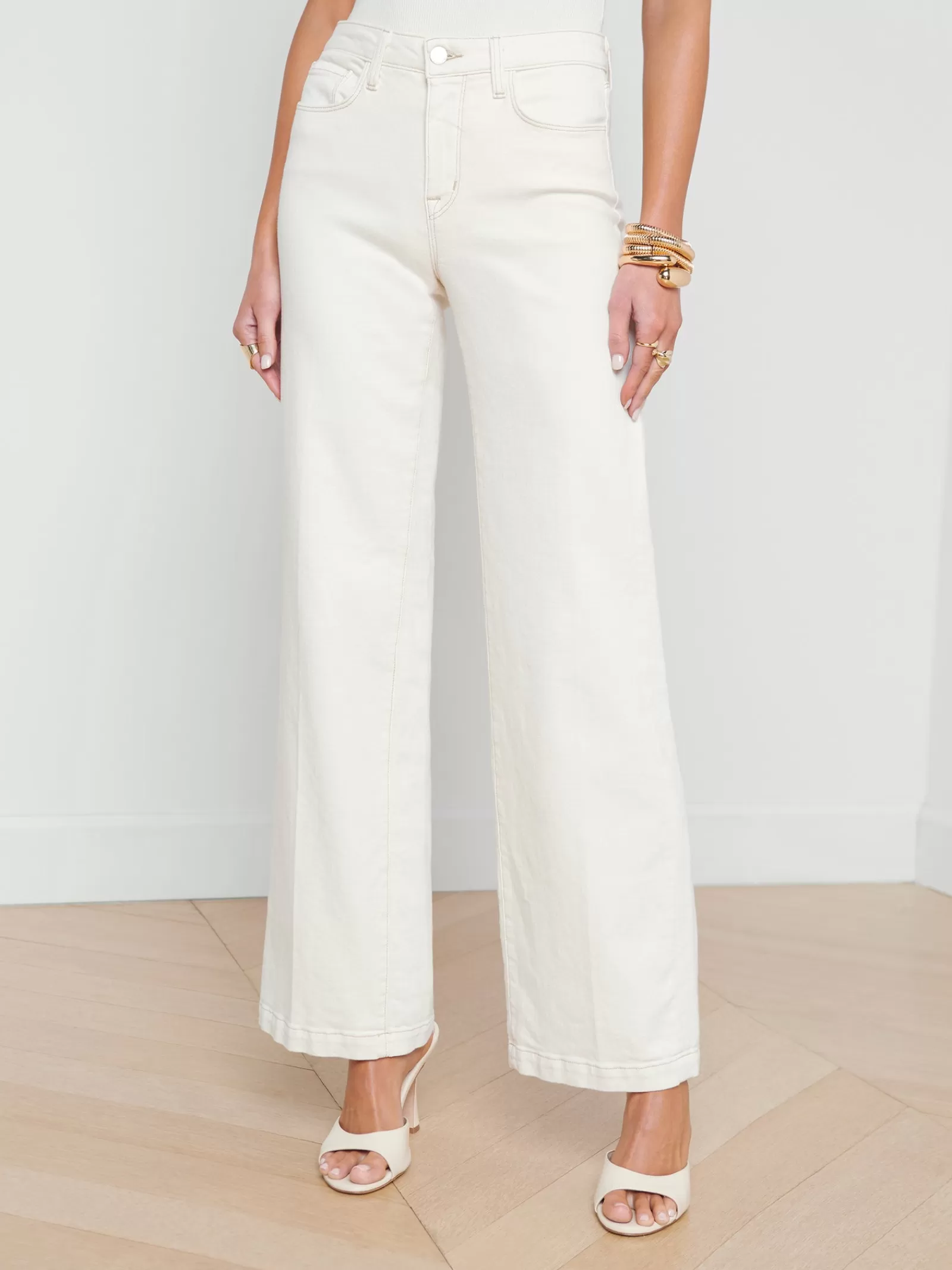 L'AGENCE Scottie Wide-Leg Jean< Nouveau Whites | Back in Stock