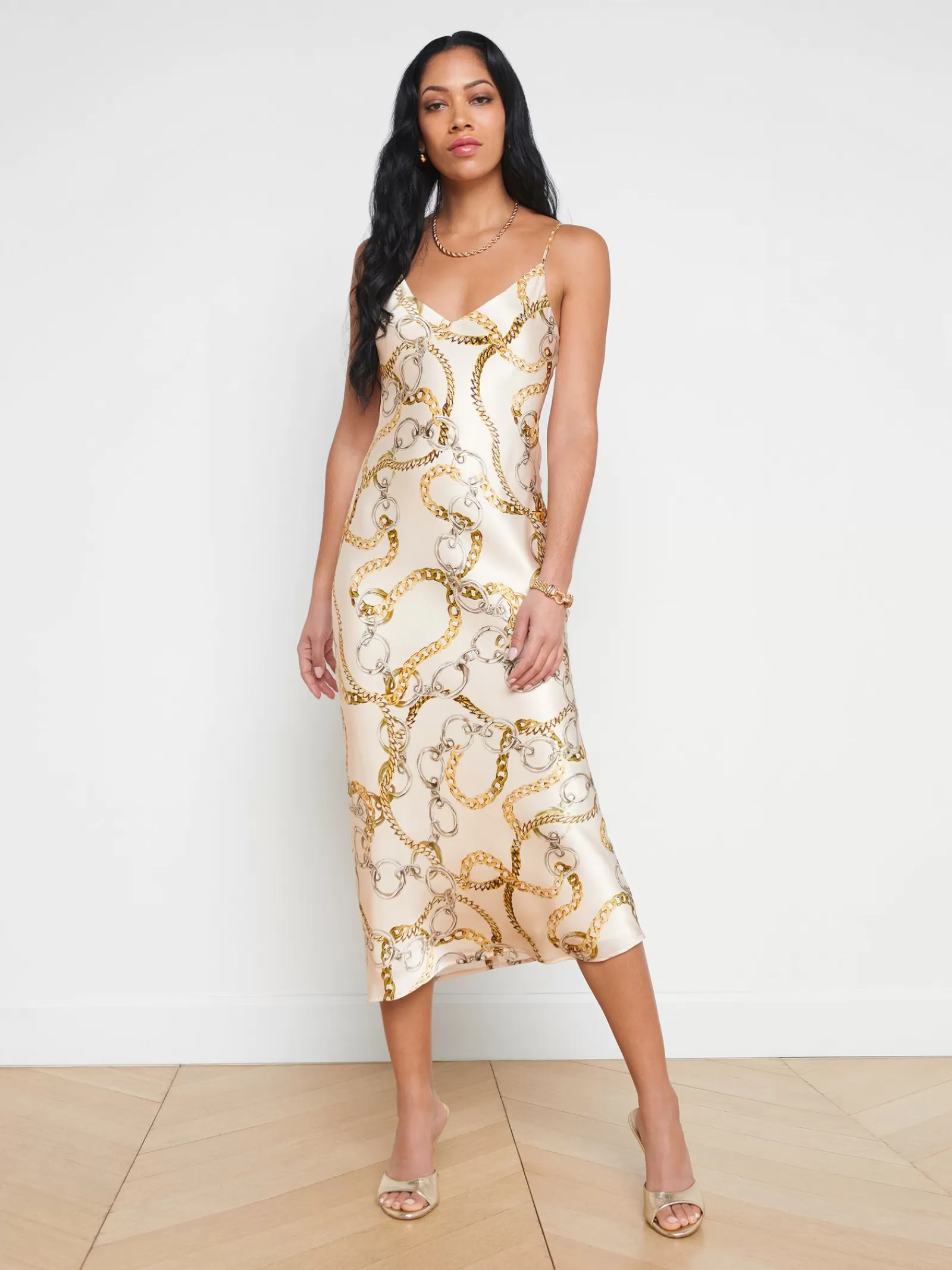 L'AGENCE Seridie Silk Slip Dress< Print Edition | Spring Collection