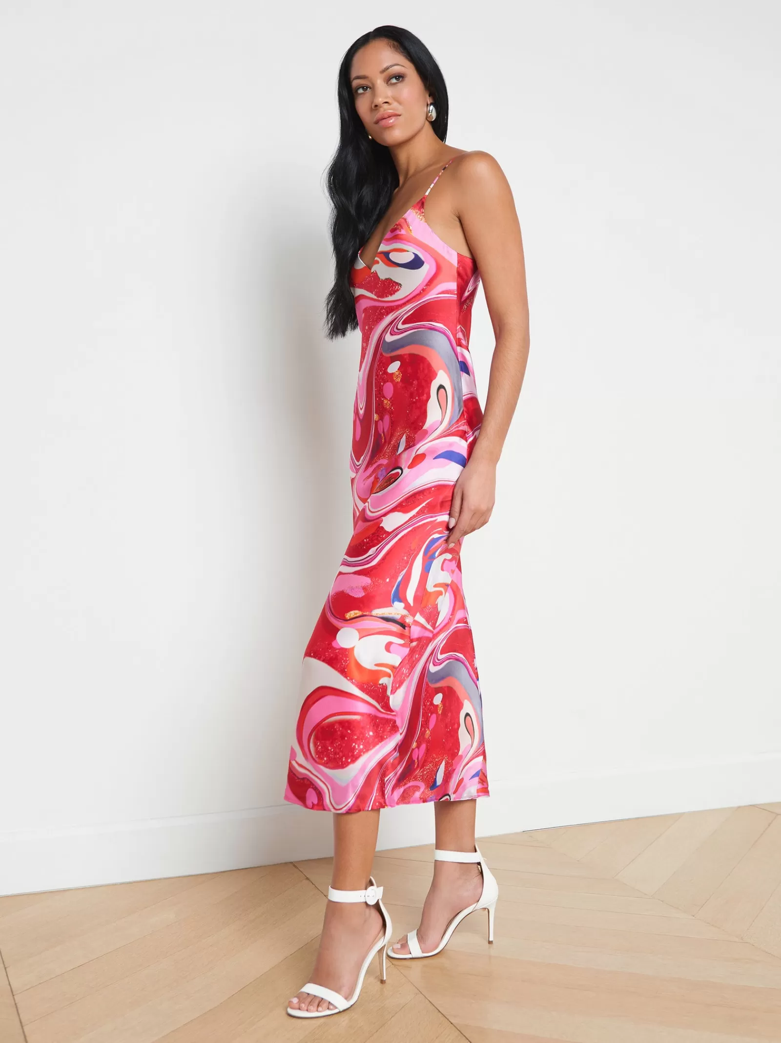 L'AGENCE Seridie Silk Slip Dress< Print Edition | Spring Collection