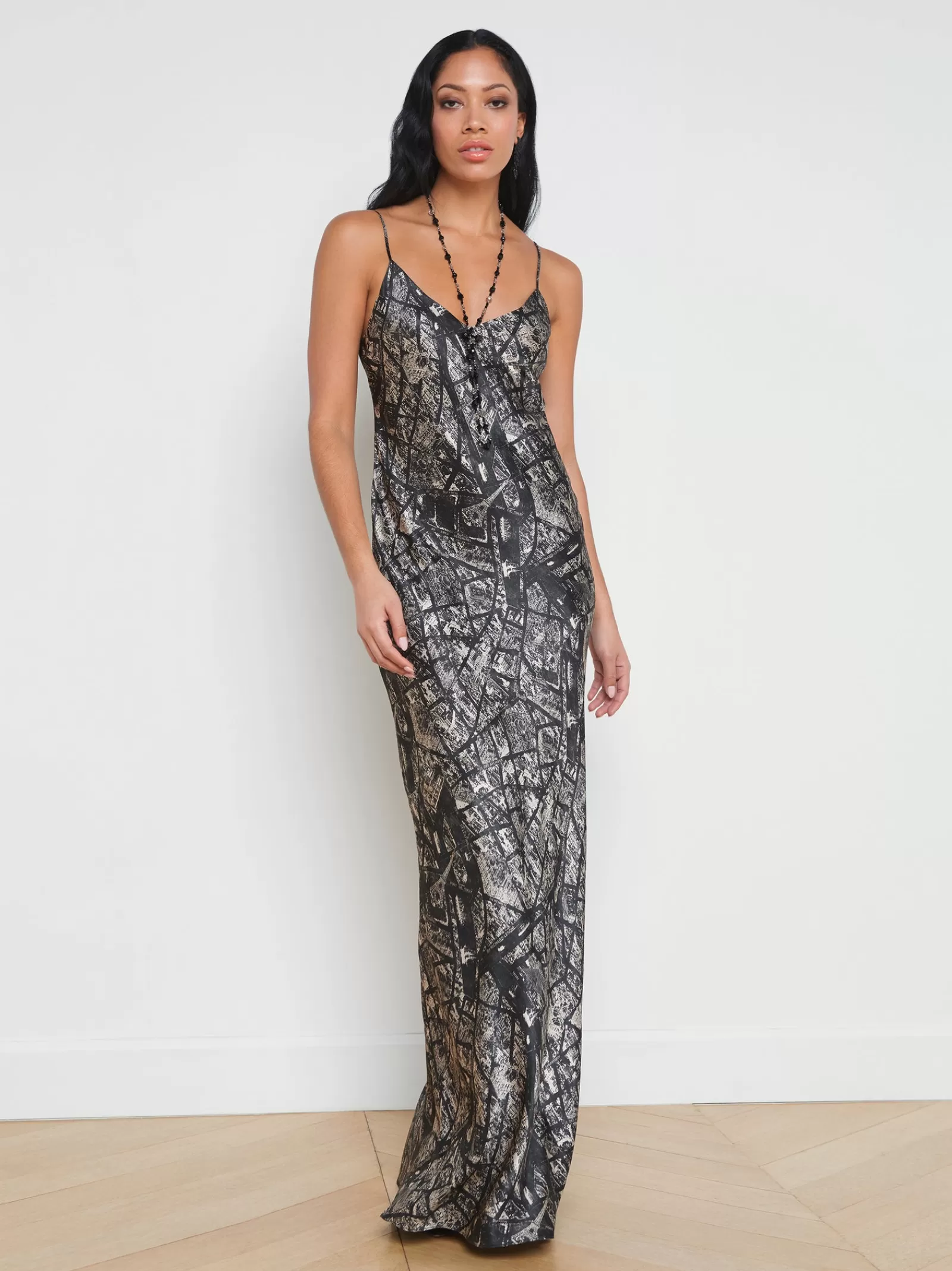 L'AGENCE Serita Silk Slip Dress< Spring Collection | Print Edition