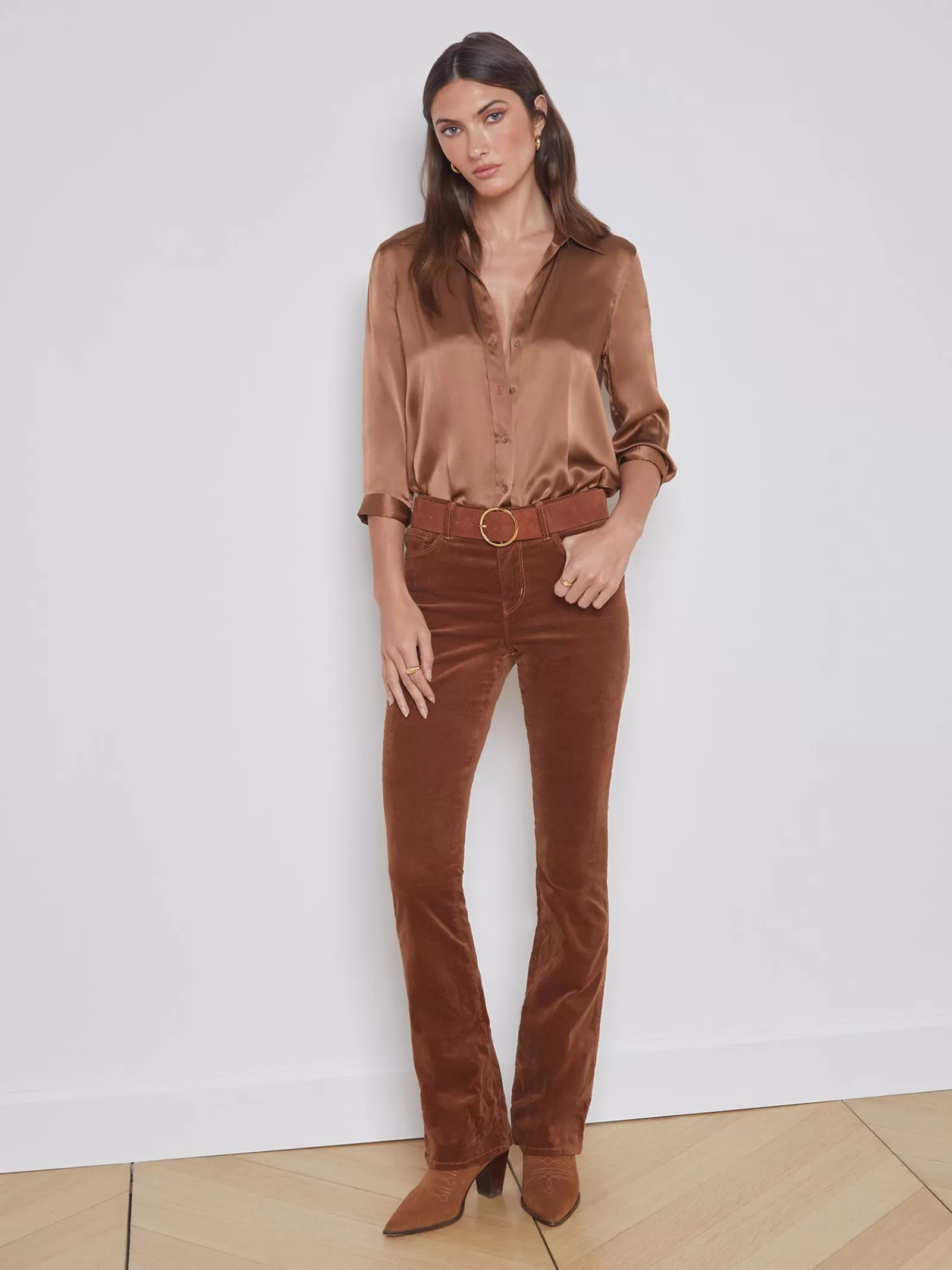 L'AGENCE Stevie Velvet Jean< Straight | Velvet Denim