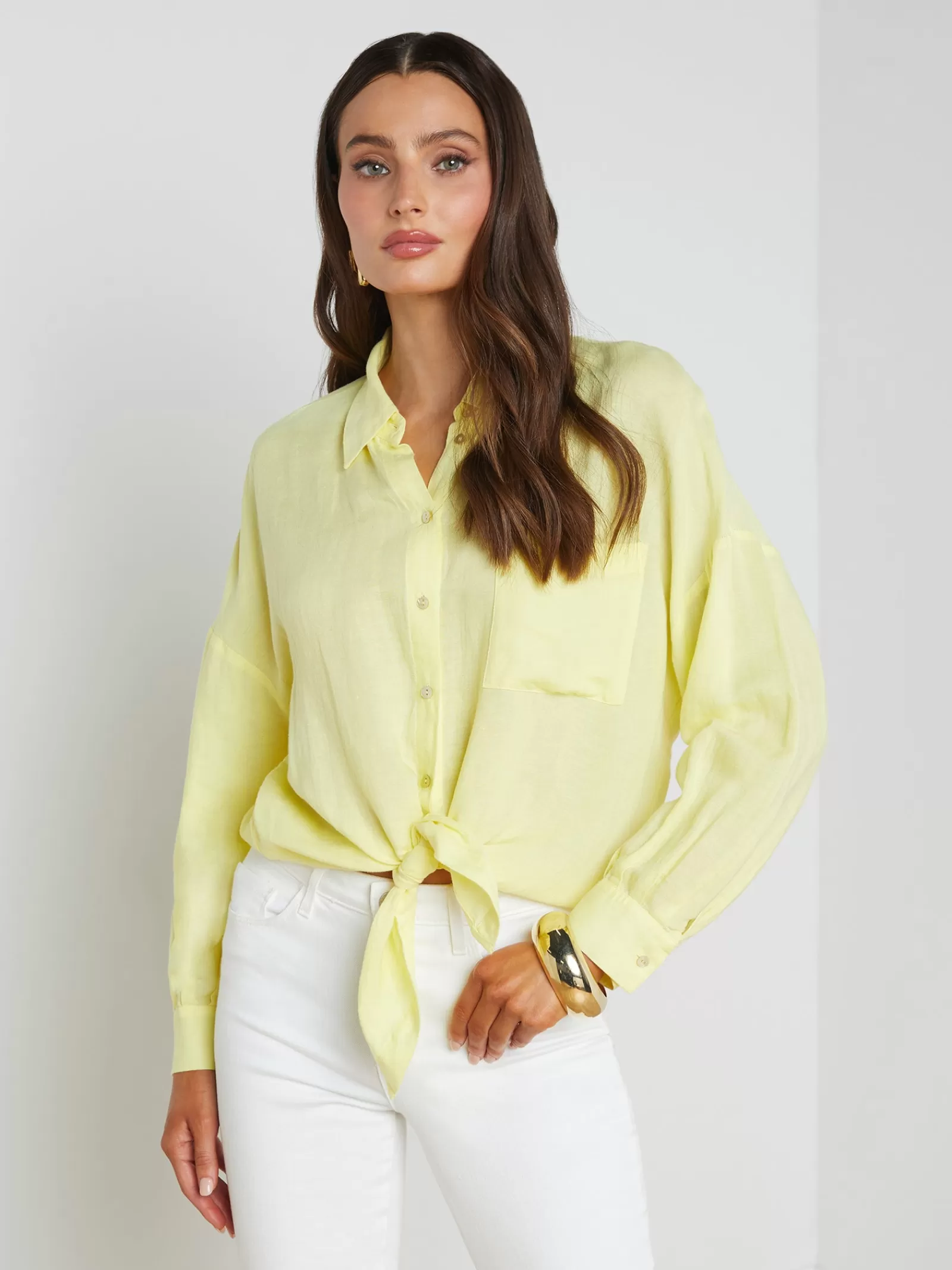 L'AGENCE Talitha Linen-Blend Blouse< Spring Collection | Linen