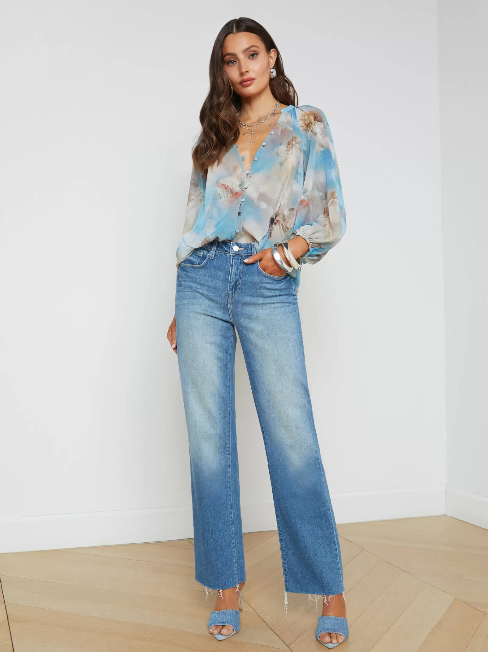 L'AGENCE Teagan Puff-Sleeve Blouse< Spring '24 Catalog | Print Edition