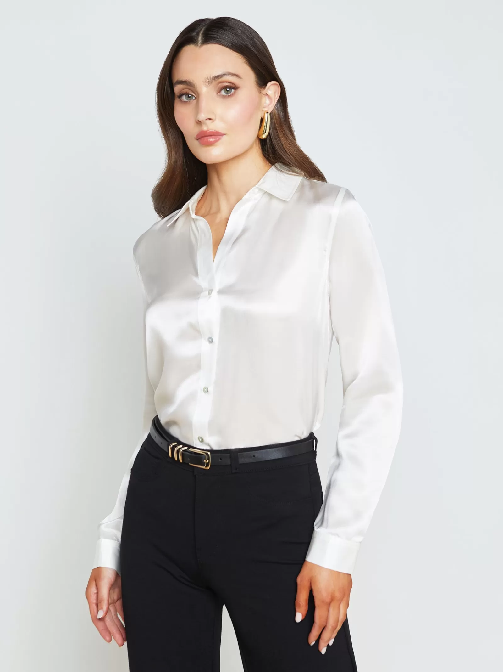 L'AGENCE Tyler Silk Blouse< Nouveau Whites | Silks