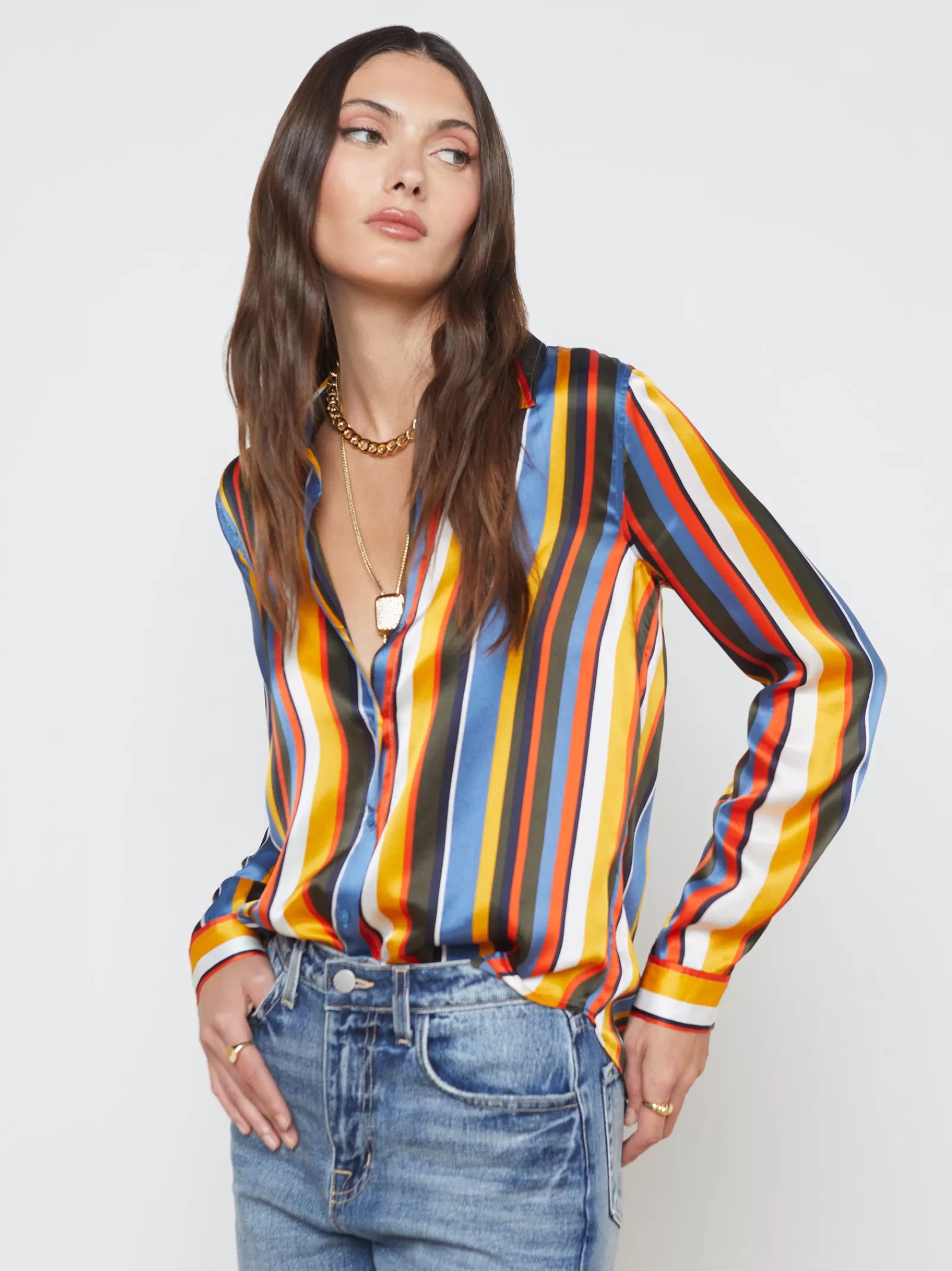 L'AGENCE Tyler Silk Blouse< Resort Collection | Silks