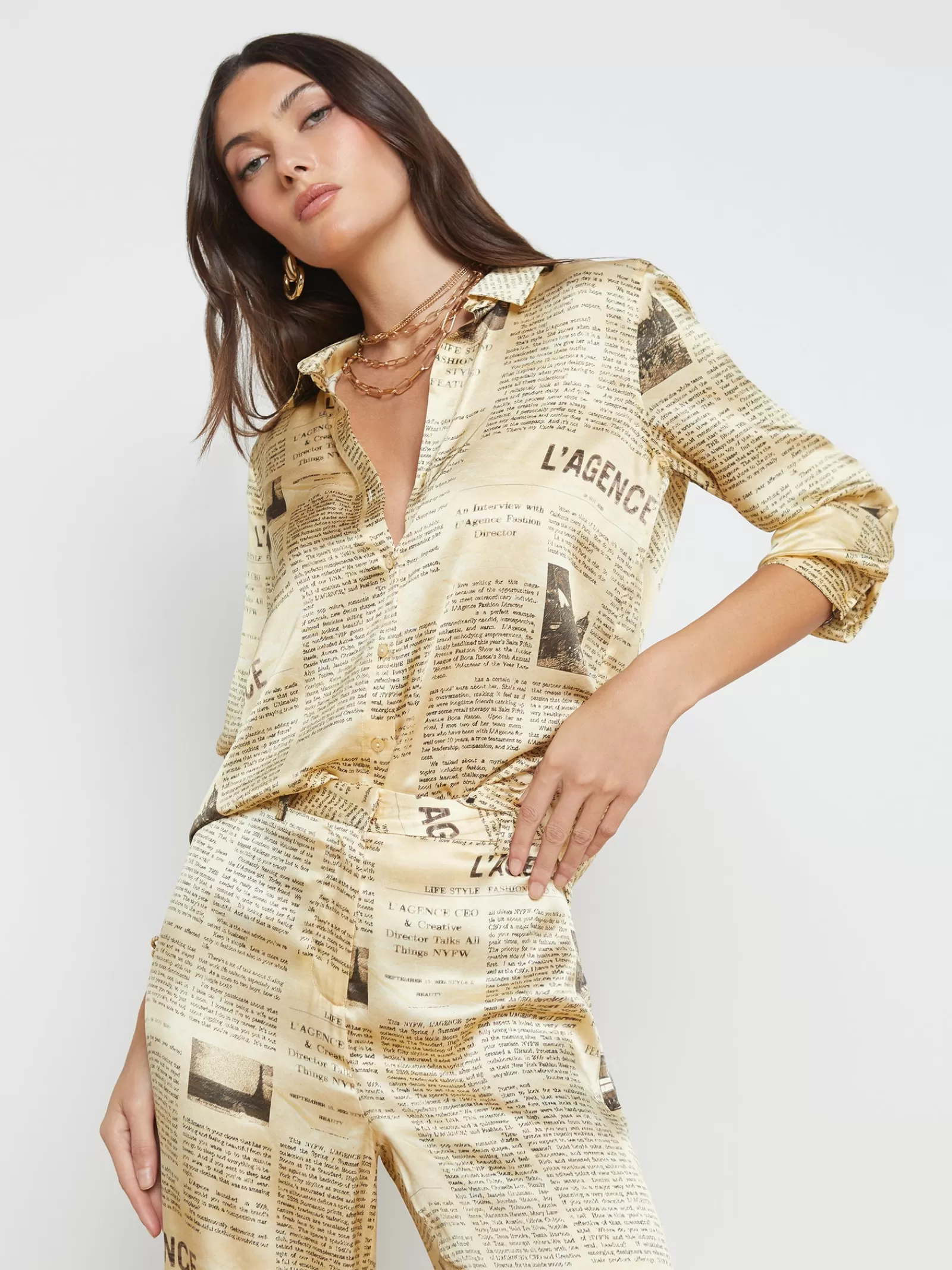 L'AGENCE Tyler Silk Blouse< Print Edition | Silks