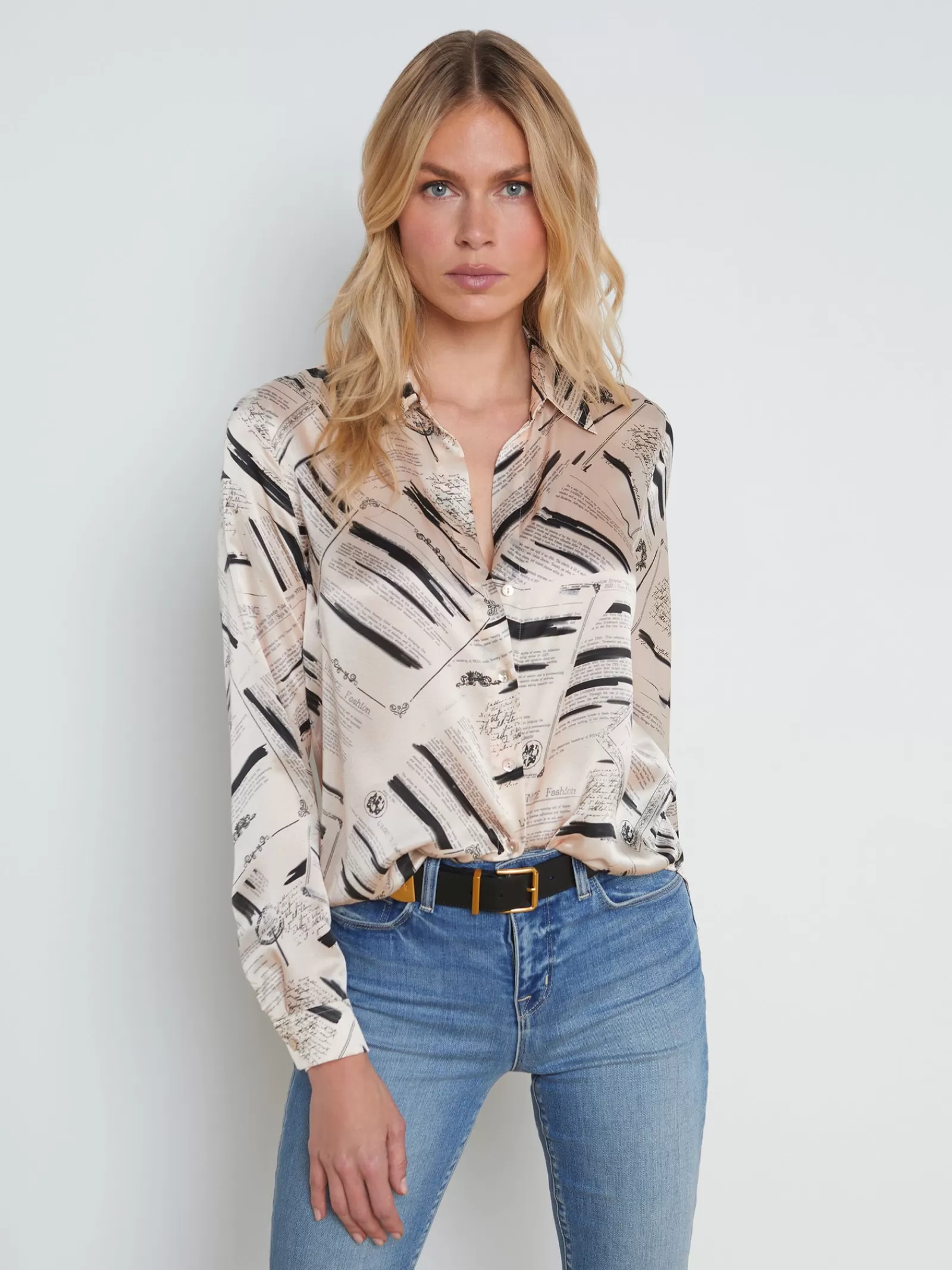 L'AGENCE Tyler Silk Blouse< Print Edition | Spring Collection