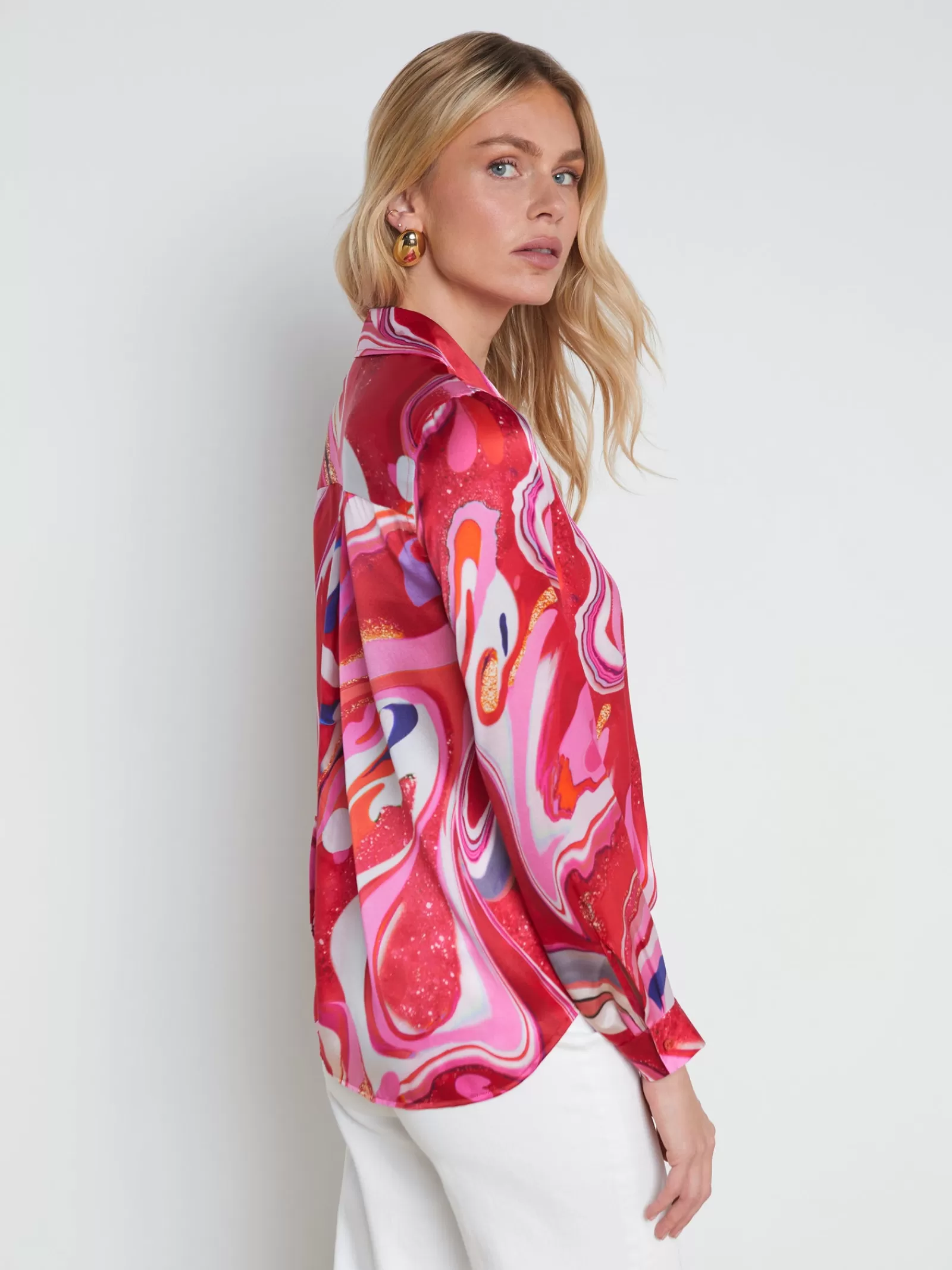 L'AGENCE Tyler Silk Blouse< Print Edition | Spring Collection
