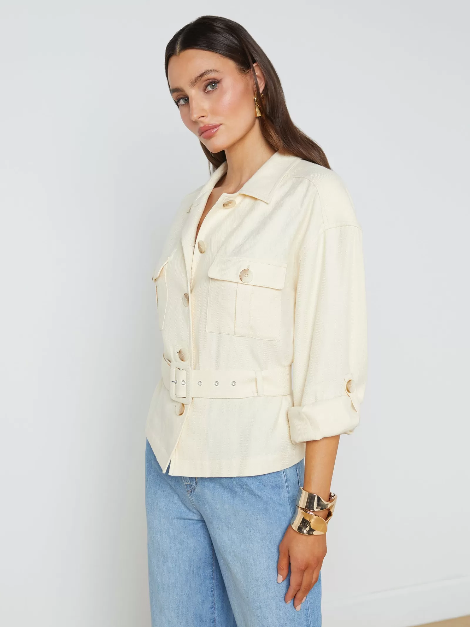 L'AGENCE Voyage Linen-Blend Safari Jacket< Spring Collection | Linen