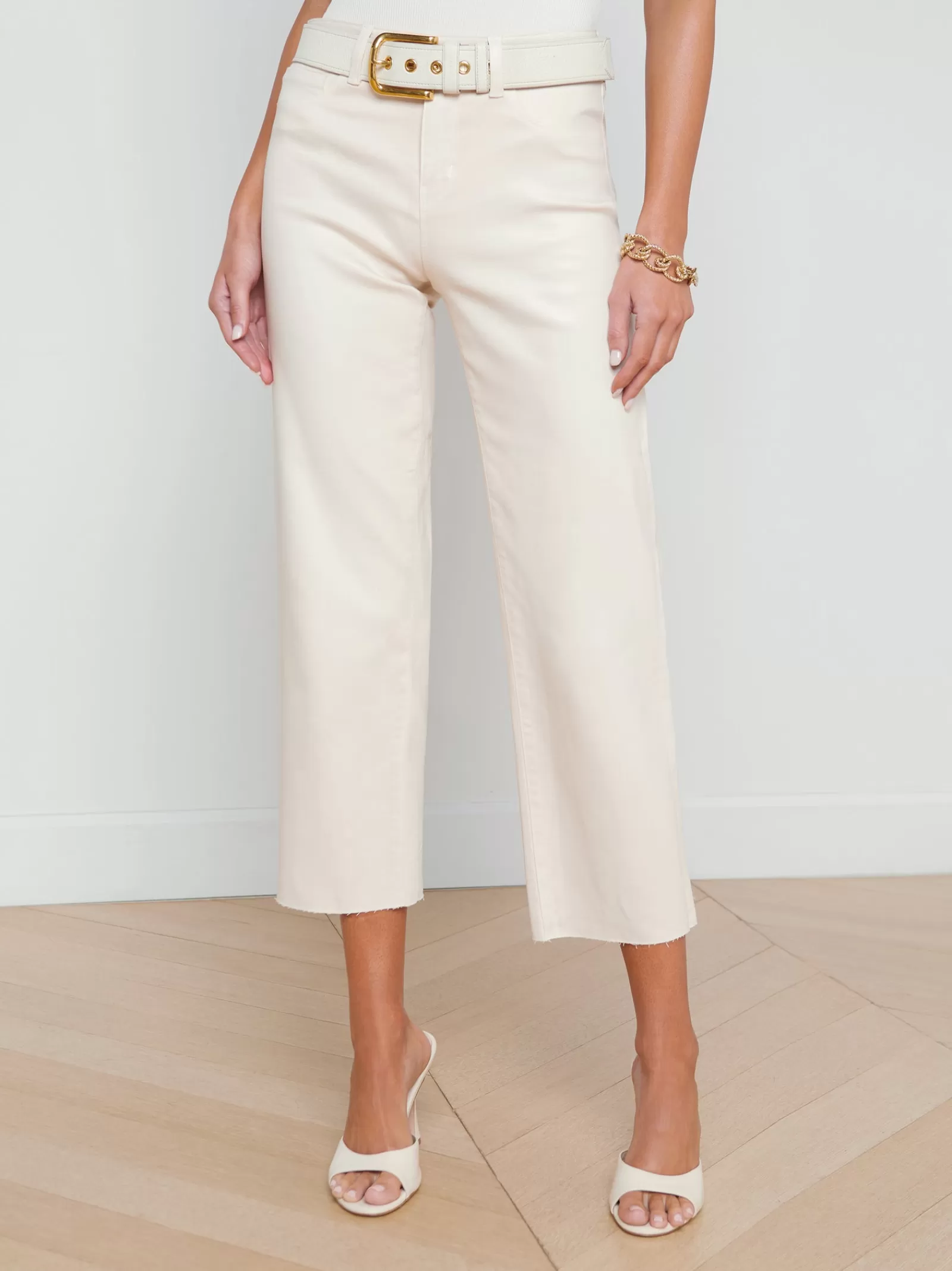 L'AGENCE Wanda Coated Wide-Leg Jean< Nouveau Whites | Petite