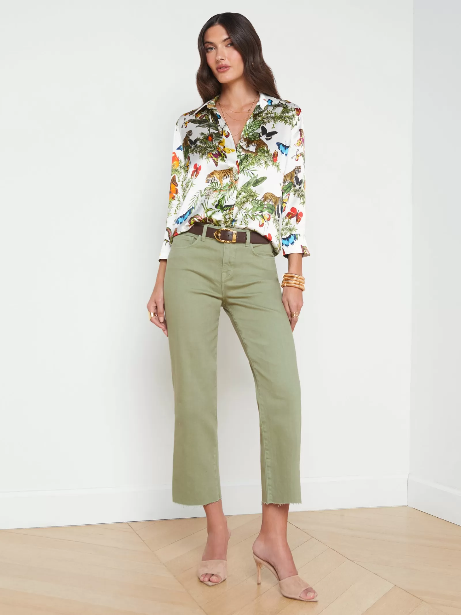 L'AGENCE Wanda Cropped Wide-Leg Jean< Petite | Wide & Relaxed