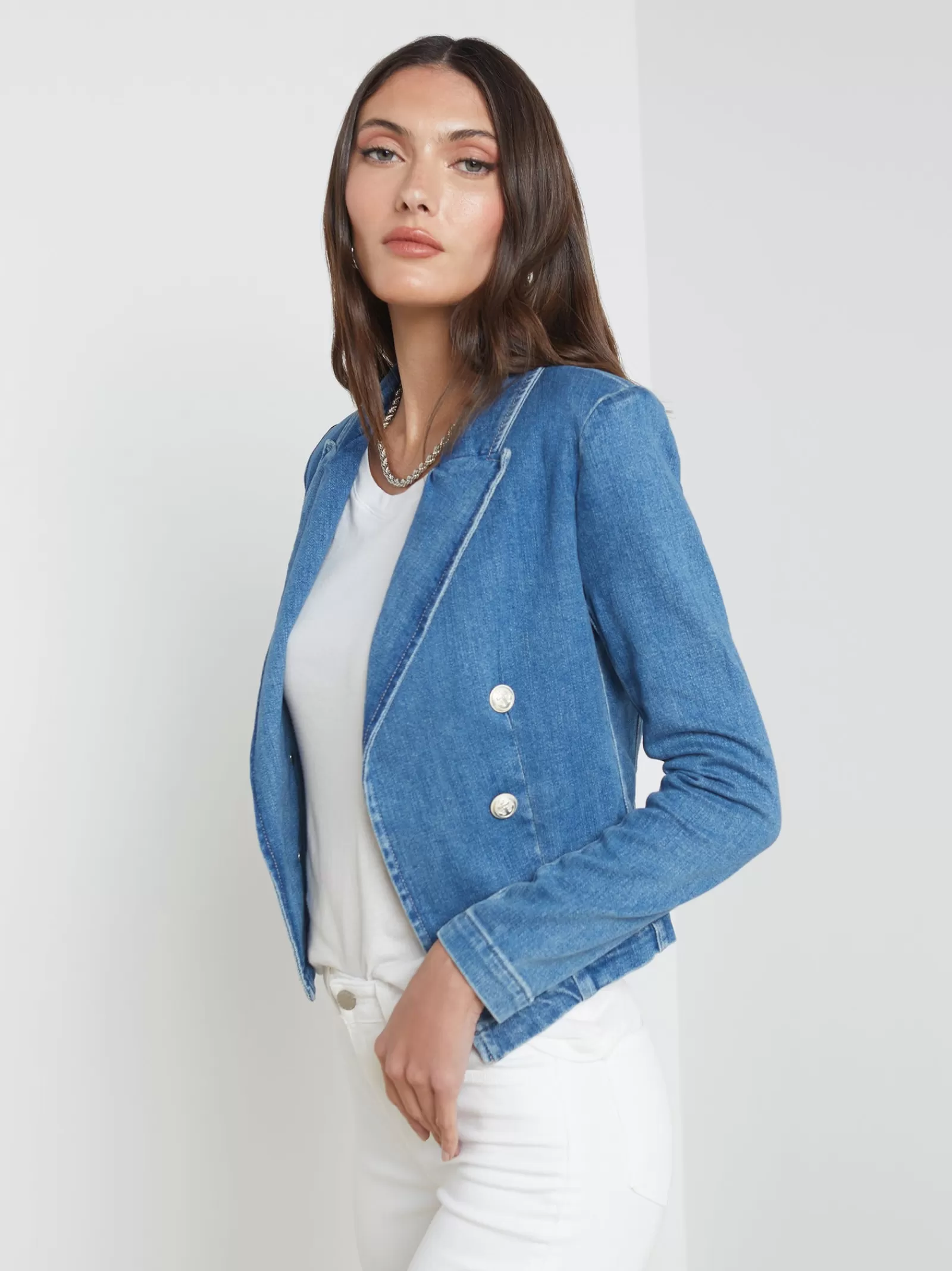L'AGENCE Wayne Denim Blazer< Back in Stock | Best Sellers