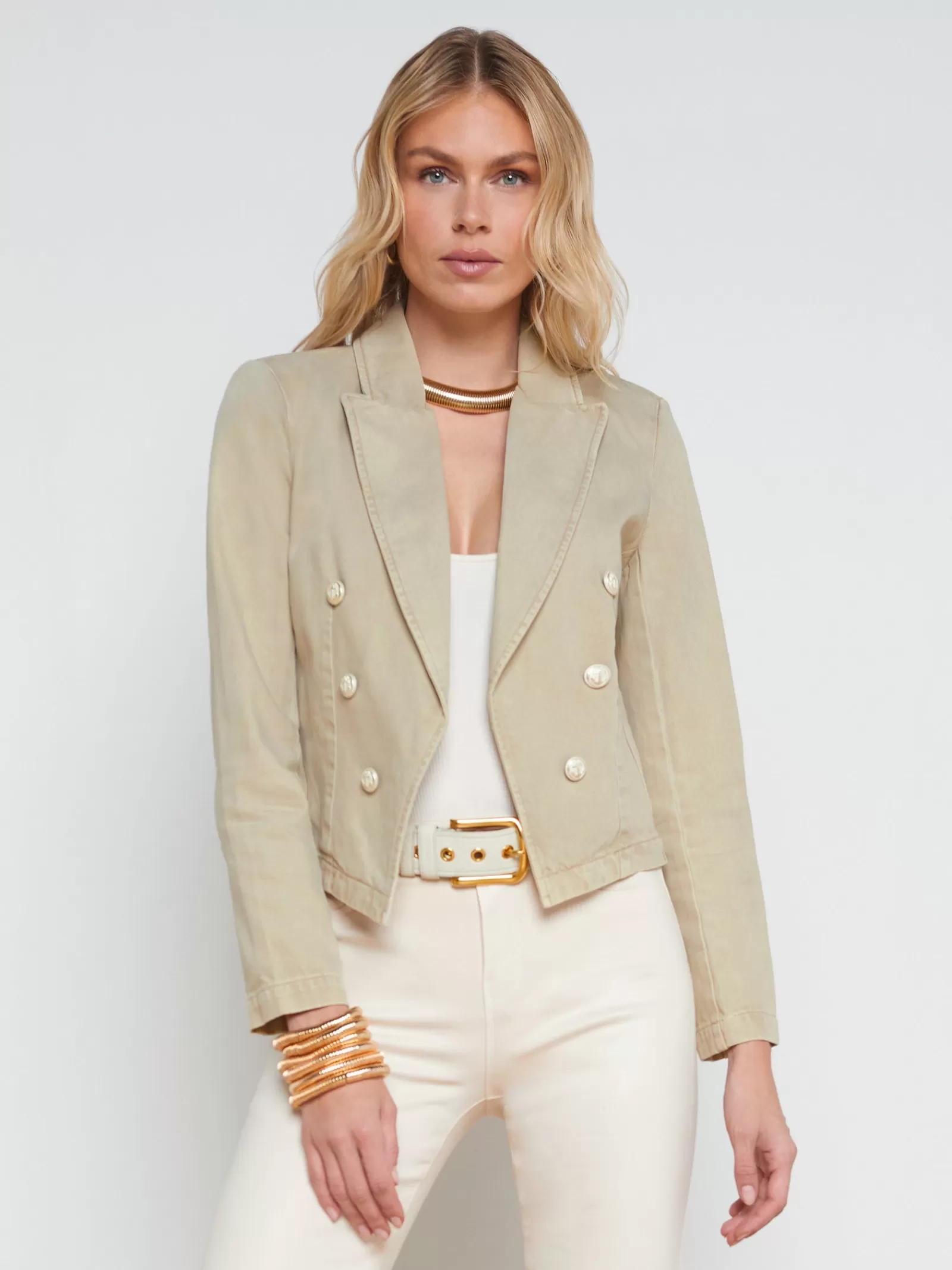 L'AGENCE Wayne Denim Blazer< Spring Collection | Blazers & Jackets